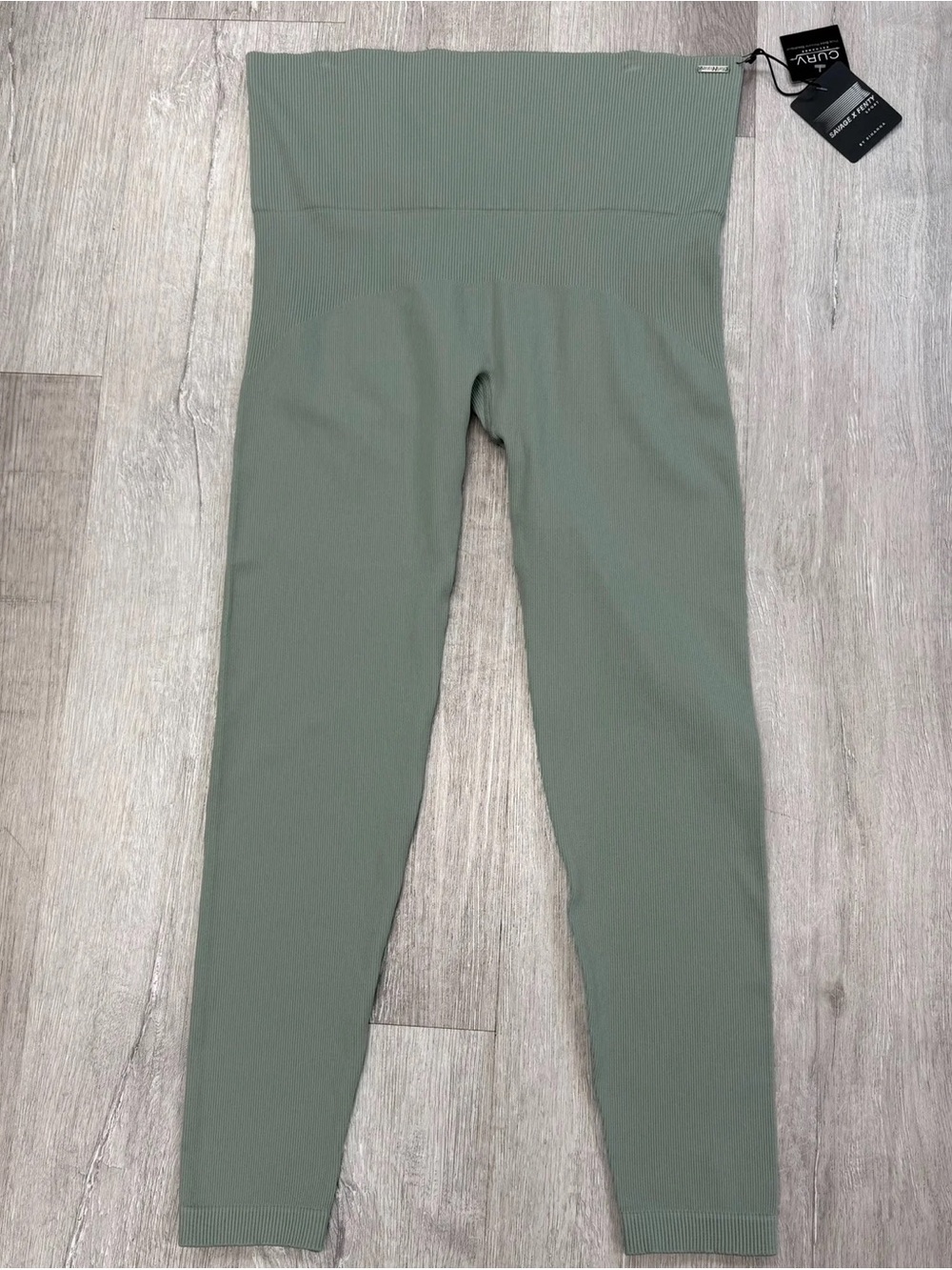 Savage x Fenty Green High Waisted Ribbed Leggings - New! - Size 4X
